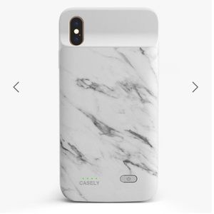 White marble Battery case for iPhone X/XS